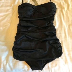 Ruched J Crew full coverage swimsuit.  New!
